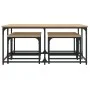 Stackable coffee tables 5 pieces engineered wood Sonoma oak by , Coffee table - Ref: Foro24-835335, Price: 77,50 €, Discount: %