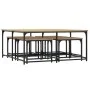 Stackable coffee tables 5 pieces engineered wood Sonoma oak by , Coffee table - Ref: Foro24-835335, Price: 77,50 €, Discount: %