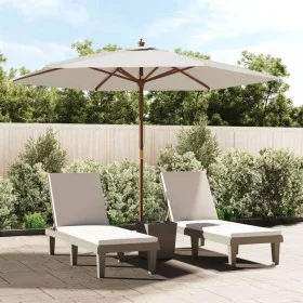 Sombrilla de jardín con poste de madera color arena 299x240 cm de , Sombrillas - Ref: Foro24-363167, Precio: 80,76 €, Descuen...