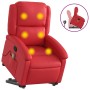 Sillón reclinable de masaje de pie cuero artificial rojo en Sillones | Comprar online en Foru.es