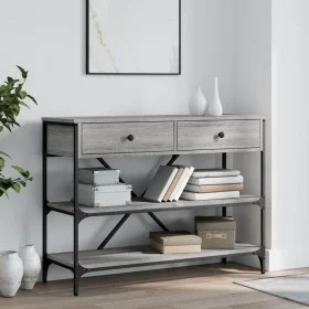 Mesa consola con cajones estantes madera ingeniería Sonoma gris de , Mesas auxiliares - Ref: Foro24-833406, Precio: 104,16 €,...