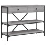 Mesa consola con cajones estantes madera ingeniería Sonoma gris de , Mesas auxiliares - Ref: Foro24-833406, Precio: 105,78 €,...