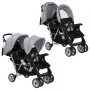 Tandem steel gray and black stroller for 2 children by vidaXL, Baby strollers - Ref: Foro24-10113, Price: 199,84 €, Discount: %