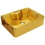 Lavabo con orificio para grifo 48x37x13,5 cm cerámica dorado de , Lavabos - Ref: Foro24-143486, Precio: 95,97 €, Descuento: %