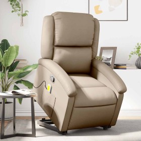 Sillón reclinable masaje pie cuero artificial color capuchino en Sillones | Comprar online en Foru.es
