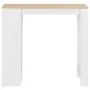 Mesa alta de cocina con estantería blanca 110x50x103 cm de , Mesas de cocina y de comedor - Ref: Foro24-280215, Precio: 123,6...
