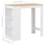 Mesa alta de cocina con estantería blanca 110x50x103 cm de , Mesas de cocina y de comedor - Ref: Foro24-280215, Precio: 123,6...