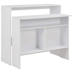 Mesa de bar con 2 tableros blanca 130x40x120 cm by , Kitchen and dining tables - Ref: Foro24-280217, Price: 199,34 €, Discoun...
