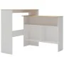 Hoher Bartisch mit 2 Tischplatten in Weiß und Eiche, 130x40x120 cm. von , Küchen- und Esstische - Ref: Foro24-280220, Preis: ...
