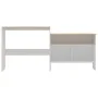 Hoher Bartisch mit 2 Tischplatten in Weiß und Eiche, 130x40x120 cm. von , Küchen- und Esstische - Ref: Foro24-280220, Preis: ...