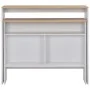 Hoher Bartisch mit 2 Tischplatten in Weiß und Eiche, 130x40x120 cm. von , Küchen- und Esstische - Ref: Foro24-280220, Preis: ...