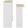 Mesa alta de bar con 2 tableros blanco y roble 130x40x120 cm de , Mesas de cocina y de comedor - Ref: Foro24-280220, Precio: ...