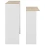 Mesa alta de bar con 2 tableros blanco y roble 130x40x120 cm de , Mesas de cocina y de comedor - Ref: Foro24-280220, Precio: ...