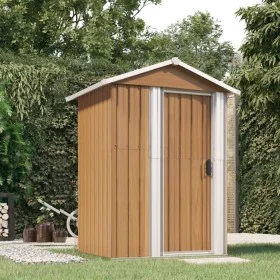 Cobertizo de jardín acero galvanizado marrón 126x97,5x177 cm de , Cobertizos - Ref: Foro24-316236, Precio: 155,38 €, Descuent...