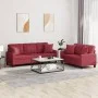 Juego de sofás con cojines 2 piezas cuero sintético rojo tinto de , Sofás - Ref: Foro24-3201391, Precio: 487,09 €, Descuento: %