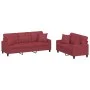 Juego de sofás con cojines 2 piezas cuero sintético rojo tinto de , Sofás - Ref: Foro24-3201391, Precio: 487,09 €, Descuento: %