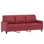 Juego de sofás con cojines 2 piezas cuero sintético rojo tinto de , Sofás - Ref: Foro24-3201391, Precio: 487,09 €, Descuento: %