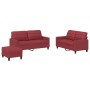 Juego de sofás con cojines 3 piezas cuero sintético rojo tinto de , Sofás - Ref: Foro24-3201366, Precio: 501,06 €, Descuento: %