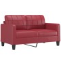 Juego de sofás con cojines 3 piezas cuero sintético rojo tinto de , Sofás - Ref: Foro24-3201366, Precio: 501,06 €, Descuento: %