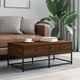 Mesa de centro madera de ingeniería roble marrón 100x51x40 cm de , Mesas de centro - Ref: Foro24-833974, Precio: 61,02 €, Des...