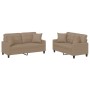 Juego de sofás con cojines 2 piezas cuero sintético capuchino de , Sofás - Ref: Foro24-3201372, Precio: 431,53 €, Descuento: %