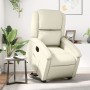 Sillón reclinable elevable eléctrico de cuero sintético crema en Sillones | Comprar online en Foru.es