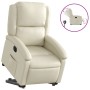 Sillón reclinable elevable eléctrico de cuero sintético crema en Sillones | Comprar online en Foru.es