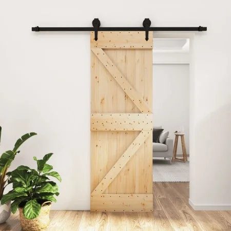 Puerta corredera con herrajes madera maciza de pino 70x210 cm by , Doors - Ref: Foro24-3203227, Price: 165,31 €, Discount: %