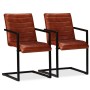 Sillas de comedor 2 unidades cuero auténtico marrón de , Sillas de comedor - Ref: Foro24-245658, Precio: 344,73 €, Descuento: %