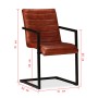 Sillas de comedor 2 unidades cuero auténtico marrón de , Sillas de comedor - Ref: Foro24-245658, Precio: 344,73 €, Descuento: %