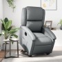Sillón reclinable elevable eléctrico de cuero sintético gris en Sillones | Comprar online en Foru.es