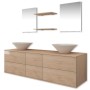 Conjunto de muebles de baño y lavabo 7 piezas beige de vidaXL, Muebles de baño - Ref: Foro24-272232, Precio: 400,93 €, Descue...