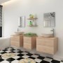 Conjunto de muebles de baño y lavabo 7 piezas beige de vidaXL, Muebles de baño - Ref: Foro24-272232, Precio: 400,93 €, Descue...