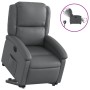 Sillón reclinable elevable eléctrico de cuero sintético gris en Sillones | Comprar online en Foru.es