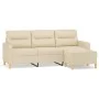 Sofá de 3 plazas con taburete de tela crema 180 cm de , Sofás - Ref: Foro24-3201075, Precio: 308,34 €, Descuento: %