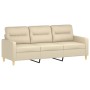 Sofá de 3 plazas con taburete de tela crema 180 cm de , Sofás - Ref: Foro24-3201075, Precio: 313,21 €, Descuento: %