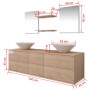 Conjunto de muebles de baño y lavabo 7 piezas beige de vidaXL, Muebles de baño - Ref: Foro24-272232, Precio: 400,93 €, Descue...