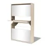 Mueble zapatero 3 compartimentos espejo roble 63x17x102,5 cm de vidaXL, Zapateros y organizadores de calzado - Ref: Foro24-24...