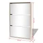 Mueble zapatero 3 compartimentos espejo roble 63x17x102,5 cm de vidaXL, Zapateros y organizadores de calzado - Ref: Foro24-24...