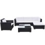 Set muebles de jardín 6 piezas y cojines ratán sintético negro de vidaXL, Conjuntos de jardín - Ref: Foro24-41874, Precio: 62...
