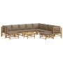 Set de muebles de jardín 11 piezas bambú y cojines gris taupé de , Conjuntos de jardín - Ref: Foro24-3155129, Precio: 1,00 €,...