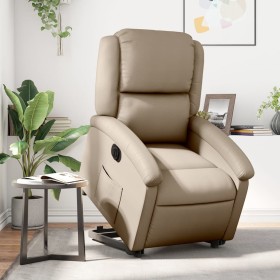 Sillón elevable eléctrico cuero artificial capuchino en Sillones | Comprar online en Foru.es