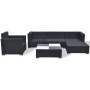 Set muebles de jardín 6 piezas y cojines ratán sintético negro de vidaXL, Conjuntos de jardín - Ref: Foro24-41874, Precio: 62...