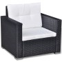 Set muebles de jardín 6 piezas y cojines ratán sintético negro de vidaXL, Conjuntos de jardín - Ref: Foro24-41874, Precio: 62...