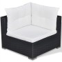 Set muebles de jardín 6 piezas y cojines ratán sintético negro de vidaXL, Conjuntos de jardín - Ref: Foro24-41874, Precio: 62...