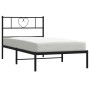 Estructura de cama con cabecero metal negro 80x200 cm de , Camas y somieres - Ref: Foro24-355454, Precio: 59,79 €, Descuento: %