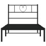 Estructura de cama con cabecero metal negro 80x200 cm de , Camas y somieres - Ref: Foro24-355454, Precio: 59,79 €, Descuento: %