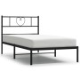 Estructura de cama con cabecero metal negro 90x200 cm de , Camas y somieres - Ref: Foro24-355456, Precio: 66,59 €, Descuento: %