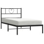 Estructura de cama con cabecero metal negro 90x200 cm de , Camas y somieres - Ref: Foro24-355456, Precio: 66,59 €, Descuento: %