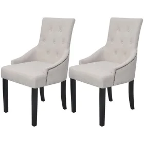 Sillas de comedor 2 unidades tela gris crema de vidaXL, Sillas de comedor - Ref: Foro24-242402, Precio: 319,34 €, Descuento: %